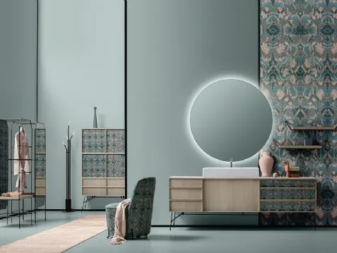 Des in Noce Chiaro con tessuto decorativo