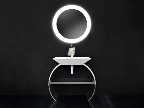 Moon con base cromata e lavabo Diamante